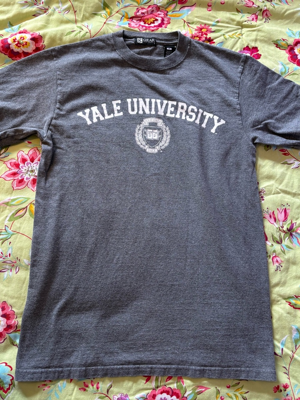 Yale University Bulldogs x Gear for Sports Lux Et Veritas gray tee M 28x19 EUC